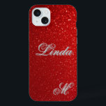Bright Red Glitter Texture iPhone 15 Plus Case<br><div class="desc">Shimmering vibrant red glitter texture emphasizing sparkle,  light,  and festive mood. Perfect for backgrounds,  celebrations,  and design projects needing a touch of red brilliance and glamour.</div>