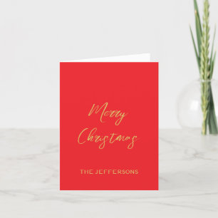 Bright Red & Gold Colours Merry Christmas Holiday Card