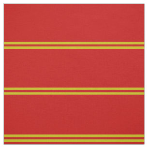 Bright red, gold striped design fabric