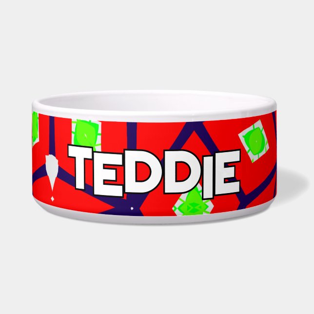 Bright Red Green Abstract  (Front)