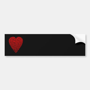 Bright Red Heart Picture. Bumper Sticker