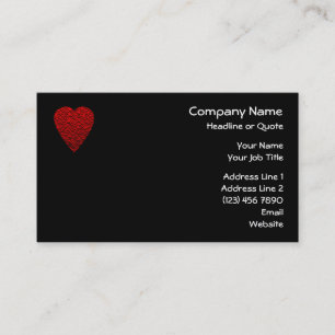 Bright Red Heart Picture. Business Card