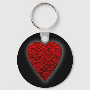 Bright Red Heart Picture. Key Ring