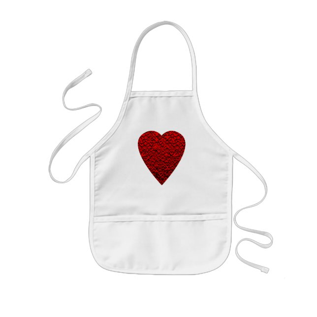 Bright Red Heart Picture. Kids Apron (Front)