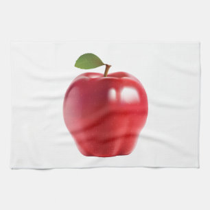 Bright Red Juicy Delicious Apple Tea Towel