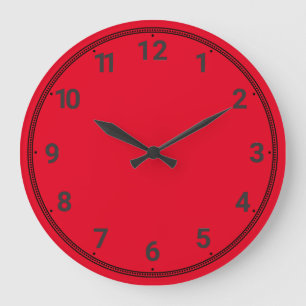 Bright red large clock