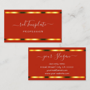Bright Red Luxury Signature Handlettering Font Business Card