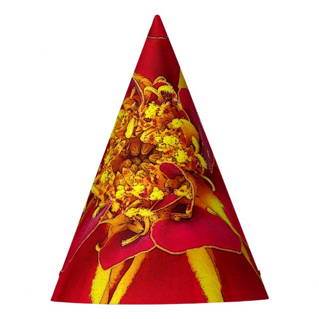 bright red marigold party hat (Front)