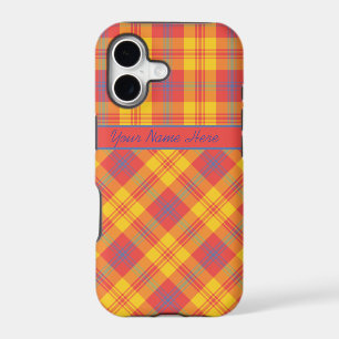Bright Red, Orange, Yellow and Blue Diagonal Plaid