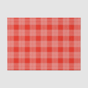 Bright Red Plaid Pattern Tissue Paper