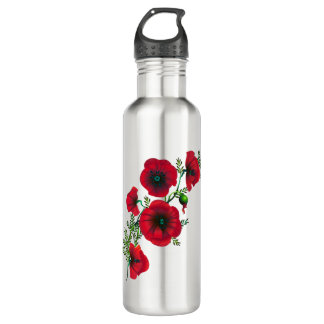 bright red poppy 710 ml water bottle