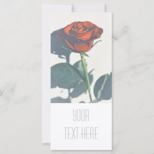 Bright Red Rose Add Your Text Flat Card