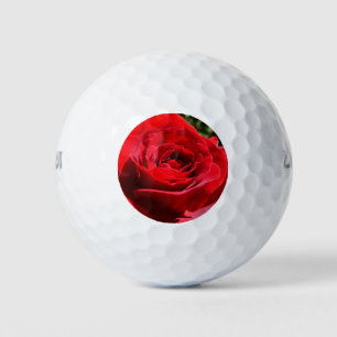 Bright Red Rose Flower Beautiful Floral Golf Balls