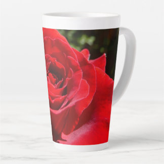 Bright Red Rose Flower Beautiful Floral Latte Mug