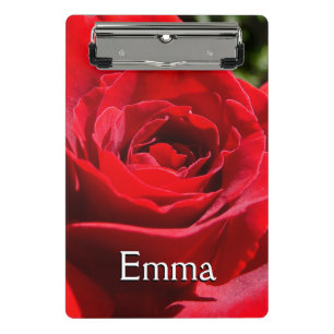 Bright Red Rose Flower Beautiful Floral Mini Clipboard
