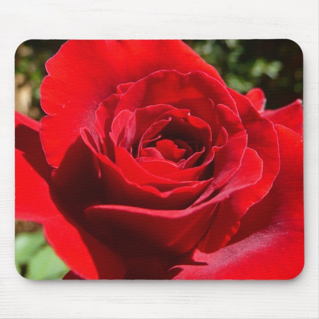 Bright Red Rose Flower Beautiful Floral Mouse Pad (Front)