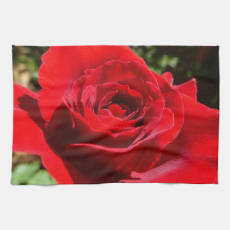 Bright Red Rose Flower Beautiful Floral Tea Towel