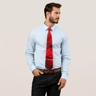 Bright Red Rose Flower Beautiful Floral Tie