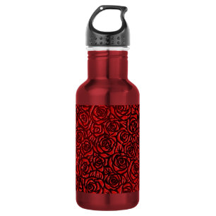 Bright Red Rose Pattern 532 Ml Water Bottle