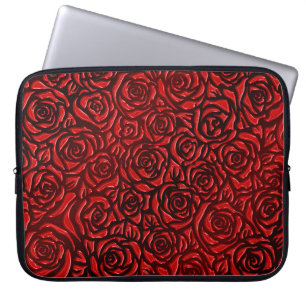 Bright Red Rose Pattern Laptop Sleeve