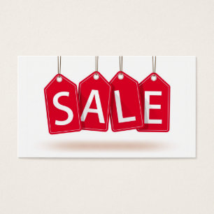 Bright Red Sale Tags Card
