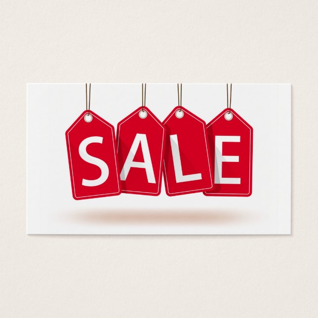 Bright Red Sale Tags Card (Front)