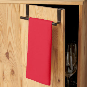 Bright red solid colour tea towel