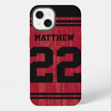 Bright Red Sport Jersey Number iPhone 6