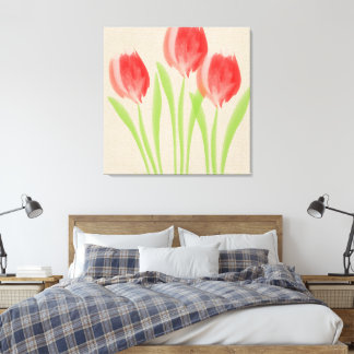 Bright Red Spring Tulips Canvas Print