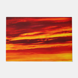 Bright Red Sunset Doormat
