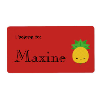Bright red sweet pineapple custom labels