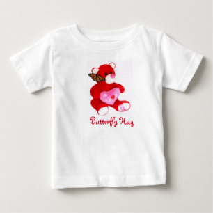 Bright red teddy bear, butterfly and LOVE T-shirt! Baby T-Shirt