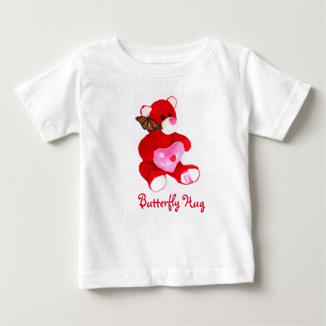 Bright red teddy bear, butterfly and LOVE T-shirt! Baby T-Shirt (Front)
