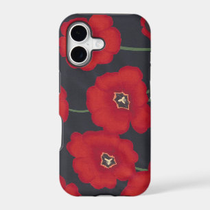 Bright Red Tulips on Black iPhone 5 Cases