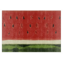 Bright Red Watercolor Watermelon Cutting Board