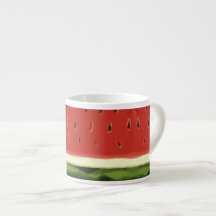 Bright Red Watercolor Watermelon