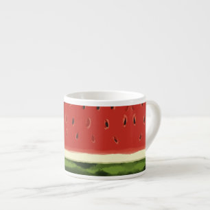Bright Red Watercolor Watermelon Espresso Cup