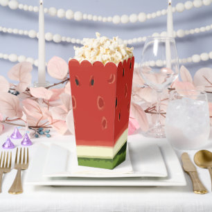 Bright Red Watercolor Watermelon Popcorn Favour Bo Box