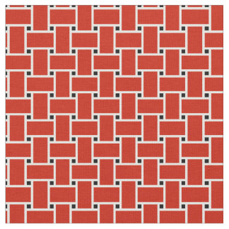 Bright red weave basket pattern design fabric