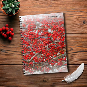 Bright Red Winterberries Holly Tree Berries Notebook