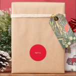 Bright Red with White Text Classic Round Sticker<br><div class="desc">Bright Red with white text template,  ready to personalise. Add your own text.</div>