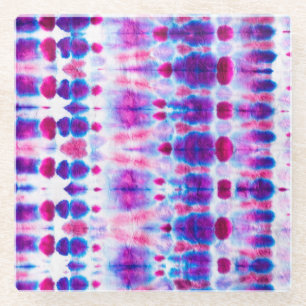 Bright Red Yellow Abstract Art Glass Coaster