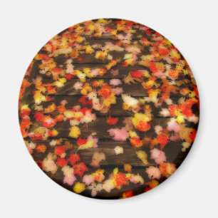 Bright Red Yellow Autumn Maple Leaves Magnet