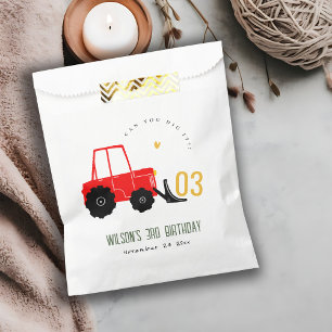Bright Red Yellow Digger Kids Any Age Birthday Favour Bags