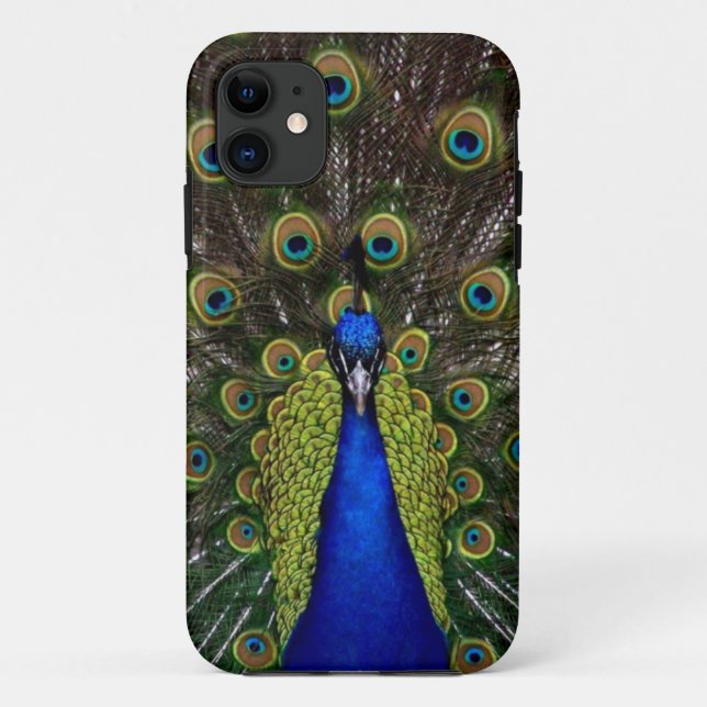 Bright regal peacock photo bird nature print Case-Mate iPhone case (Back)