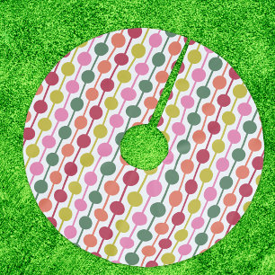 Bright Retro 1970s Geometric Pattern  Brushed Polyester Tree Skirt