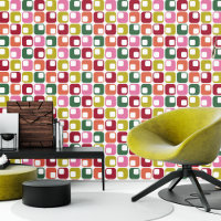 Bright Retro 1970s Geometric Pattern