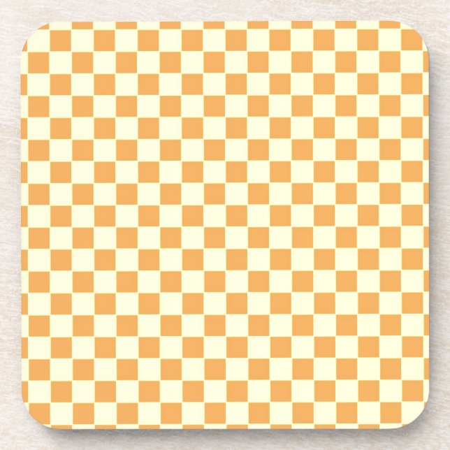 Bright Retro Checkerboard Design Coaster (Front)