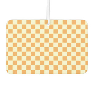 Bright Retro Chequerboard Design Car Air Freshener