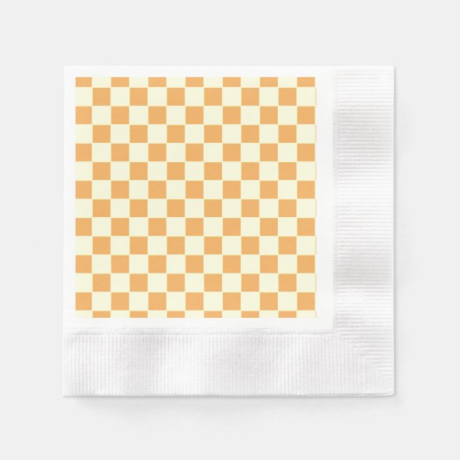 Bright Retro Chequerboard Design Napkin (Front)